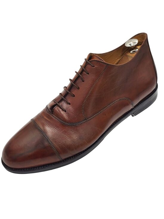 Italy Bragano Cole Haan Men\'s size 11.5 brown leather cap toe ankle dress boots main image 9